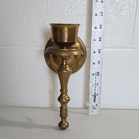 Vintage Gatco Solid Brass Wall Candle Holder Accent - Picture 2 of 10